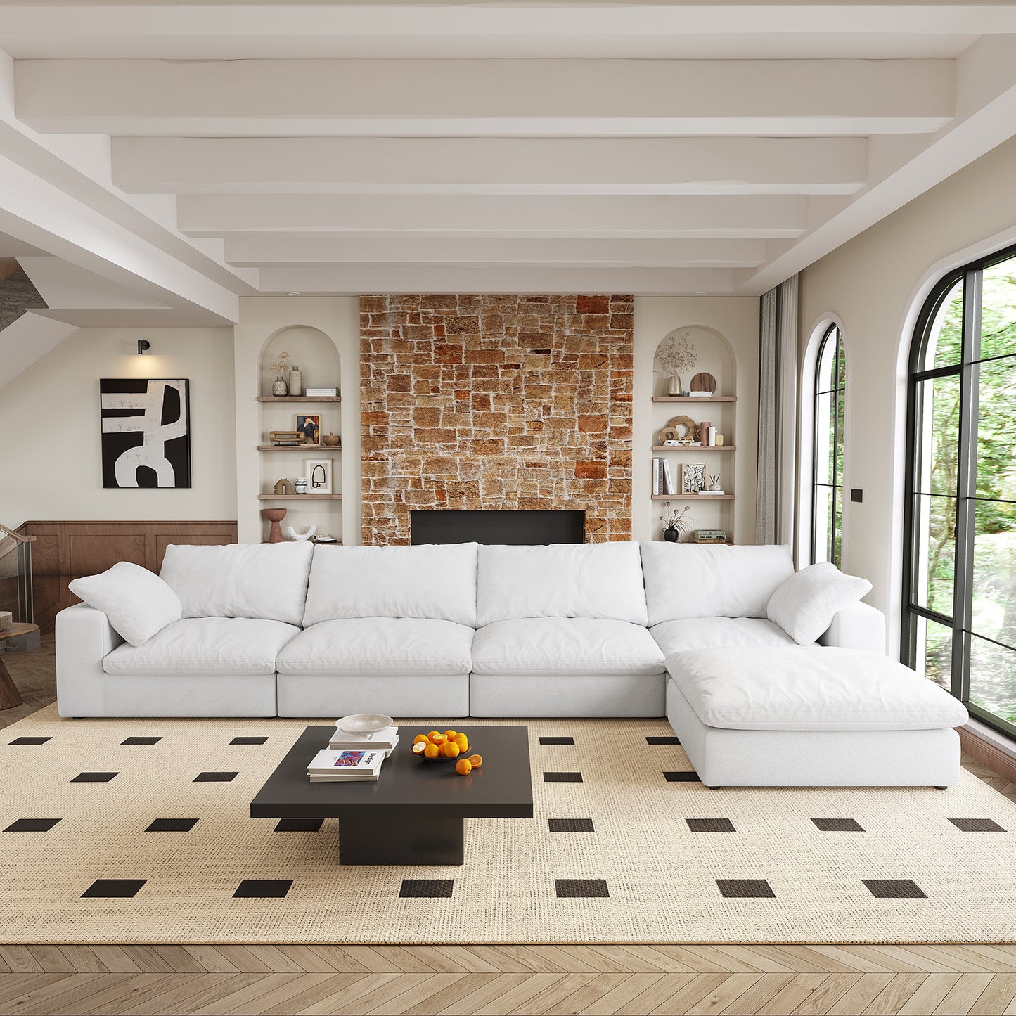 Modular Sectional Sofa Couch: Down - Filled, Cloud - Soft, Covers Washable & Replaceable for Living Room