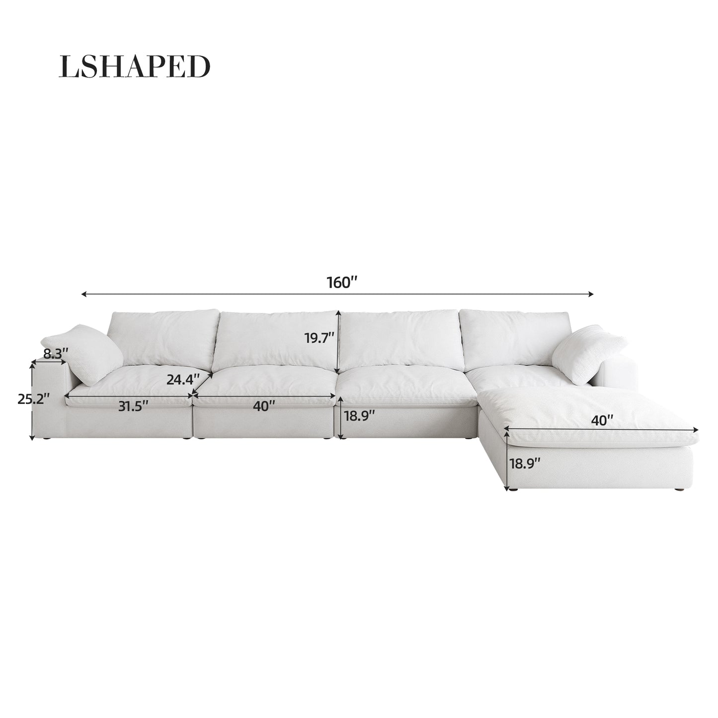 Modular Sectional Sofa Couch: Down - Filled, Cloud - Soft, Covers Washable & Replaceable for Living Room