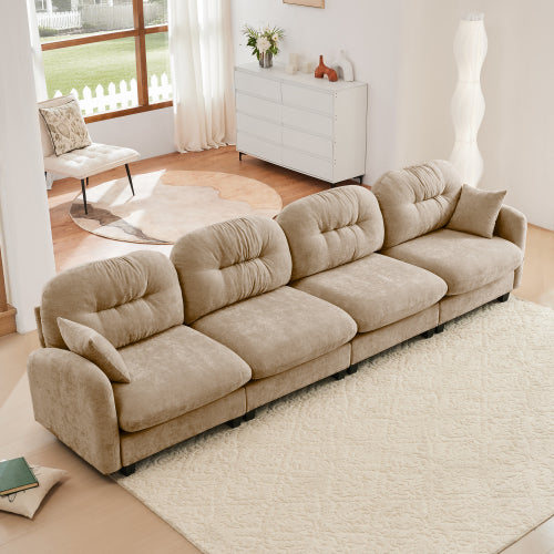 Modular Sectional Couch Chenille Fabric High-Density Foam 2-4 Seats ottoman Optional