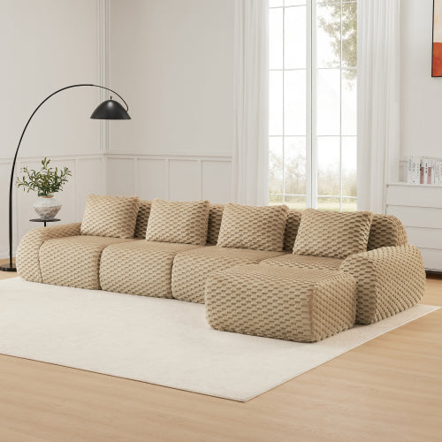 Modular Sectional Sofa for Living Room,Flannelette Fabric,Oversized 2-4 Seater Couch,Deep Seat,Boneless sofa