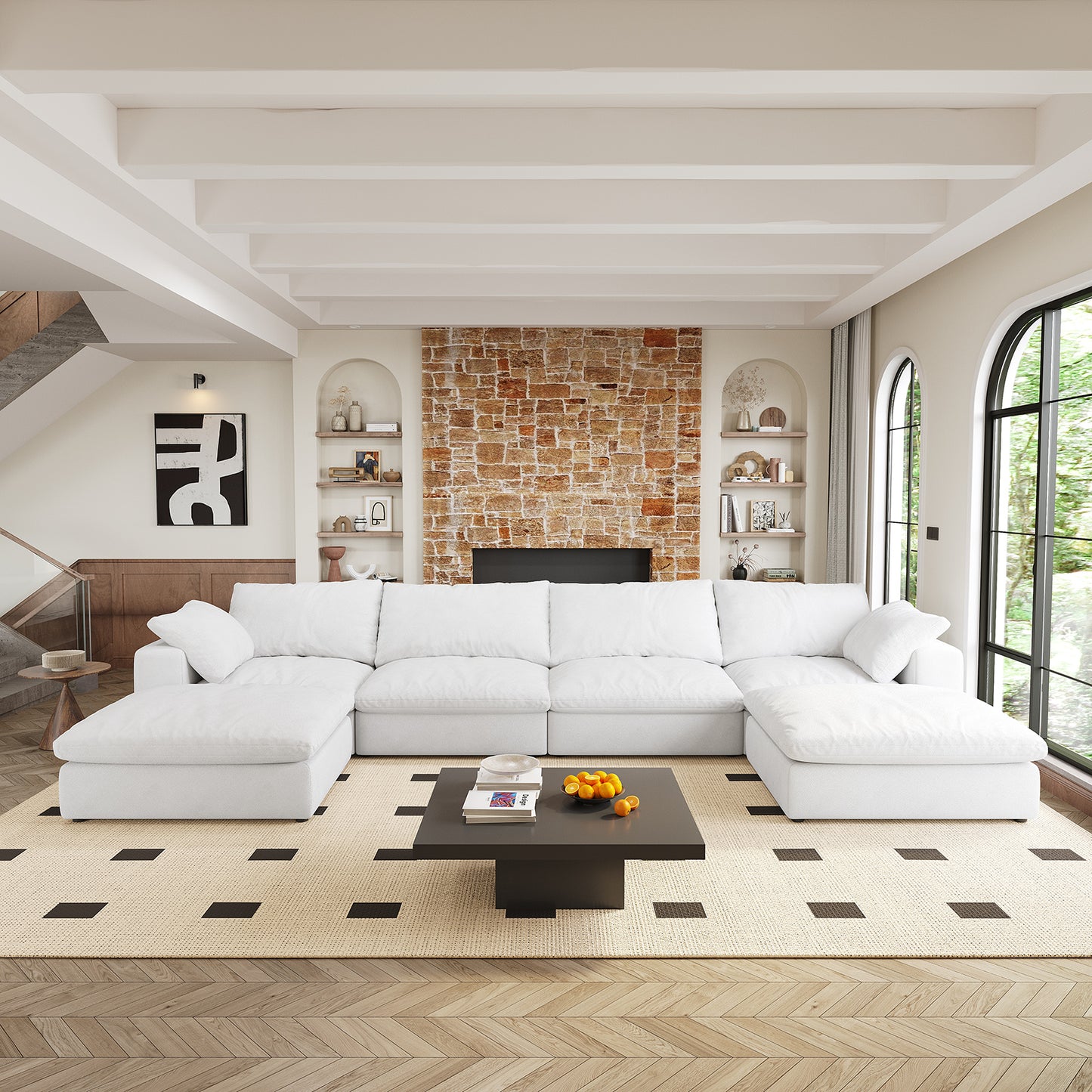 Modular Sectional Sofa Couch: Down - Filled, Cloud - Soft, Covers Washable & Replaceable for Living Room