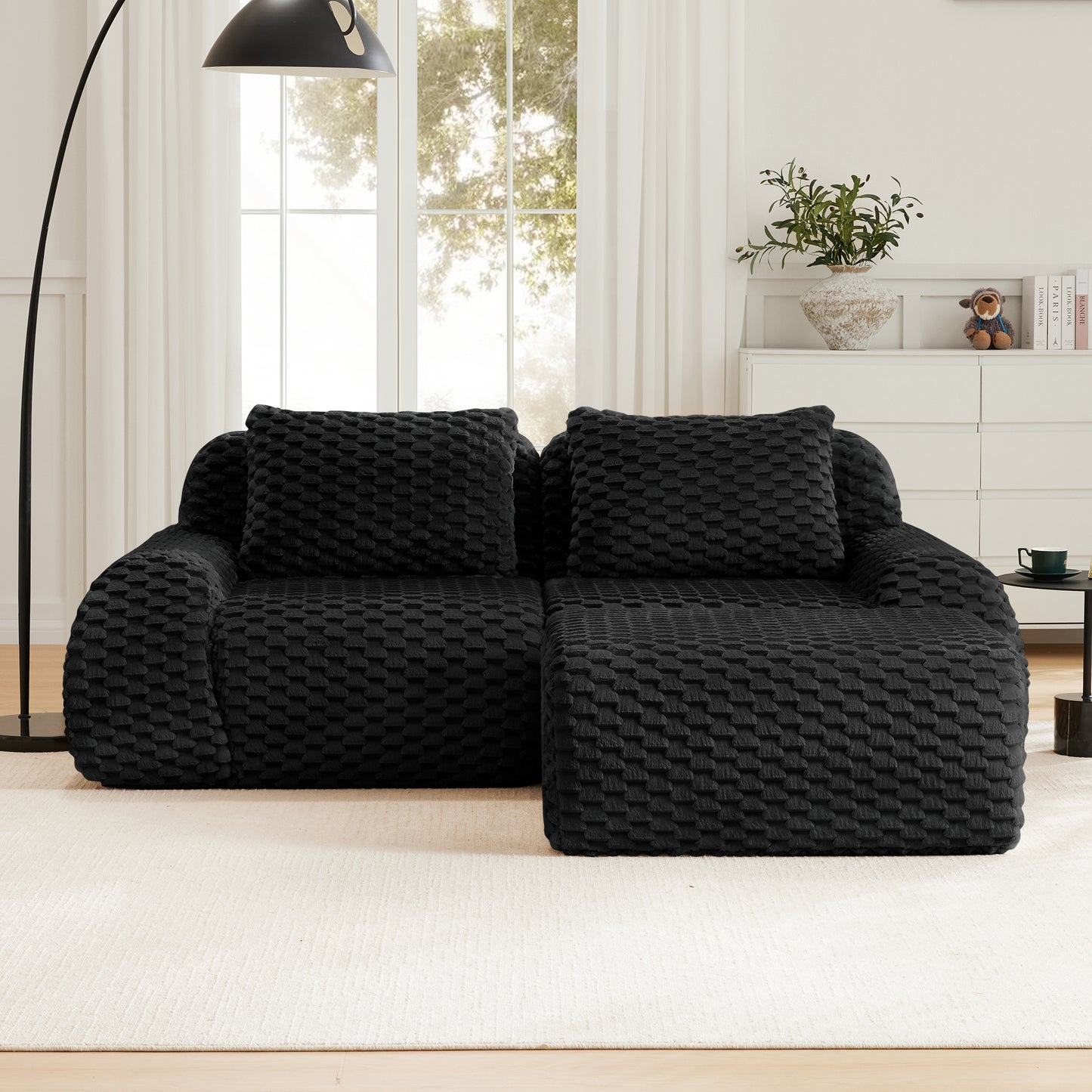 Modular Sectional Sofa for Living Room,Flannelette Fabric,Oversized 2-4 Seater Couch,Deep Seat,Boneless sofa