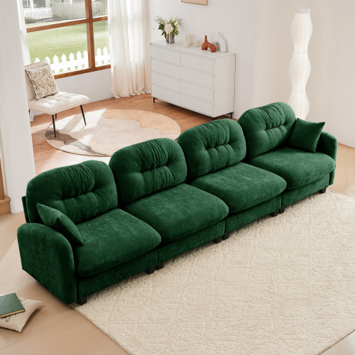 Modular Sectional Couch Chenille Fabric High-Density Foam 2-4 Seats ottoman Optional