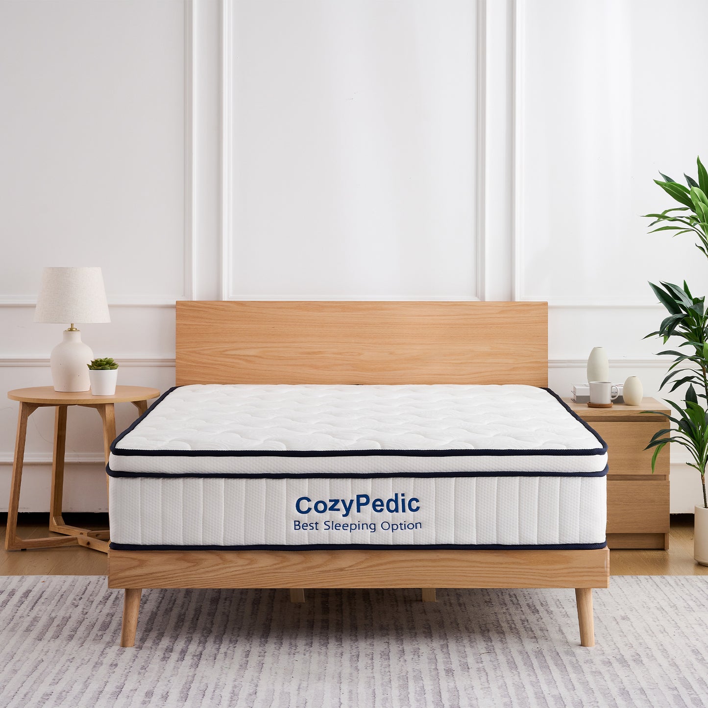 Medium Firm Mattress, Memory Foam with Pocket Springs for Back Pain Relief & Pressure Relief, Cooling Antibacterial Cover, CertiPUR-US Certified