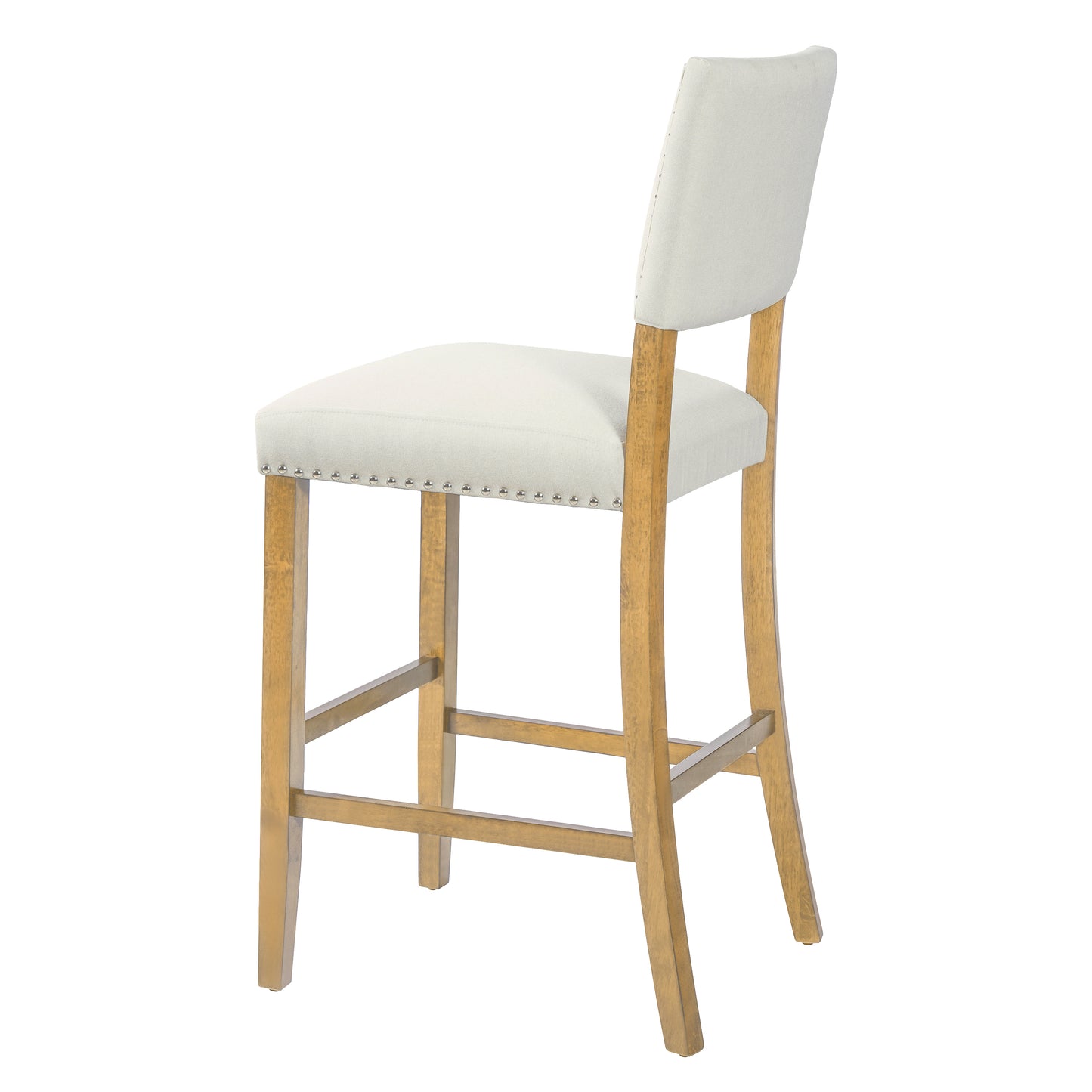 Barstools With rivet decoration wood Frame fabric Sponge cushion and Upholstered Barstools