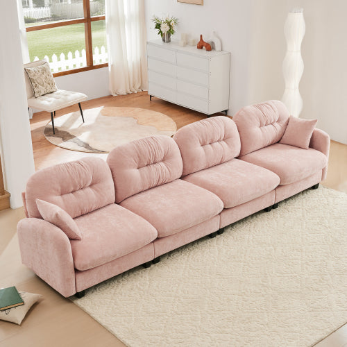 Modular Sectional Couch Chenille Fabric High-Density Foam 2-4 Seats ottoman Optional