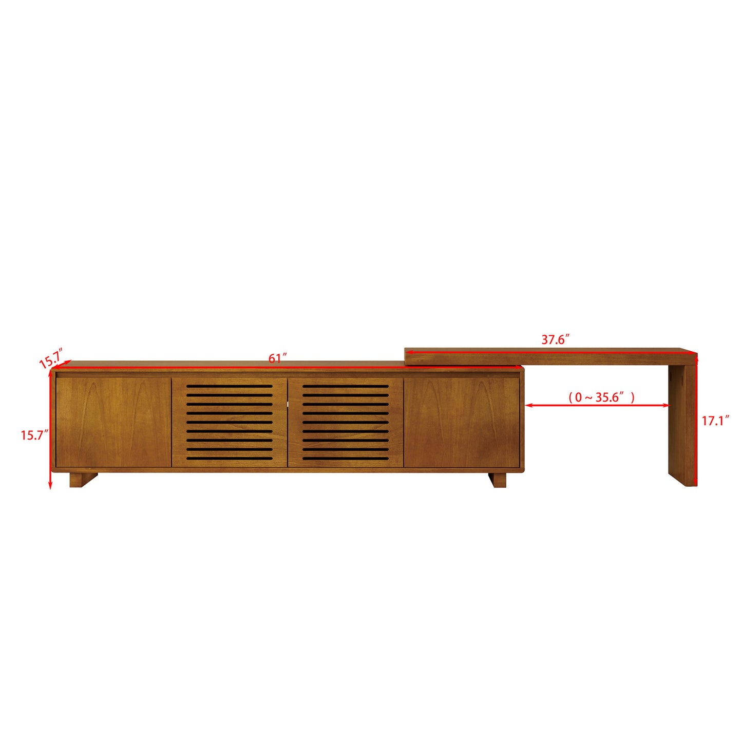 63" Mid - Century Modern Extendable TV Stand: Fits TVs up to 75", Ideal for Living Room Media Console