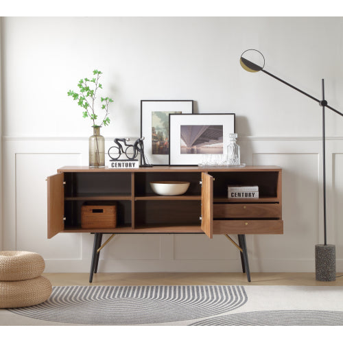 Modern Sideboard , Buffet Cabinet, Storage Cabinet, TV Stand with 2 Door and 2 drawers , Anti-Topple Design, and Large Countertop