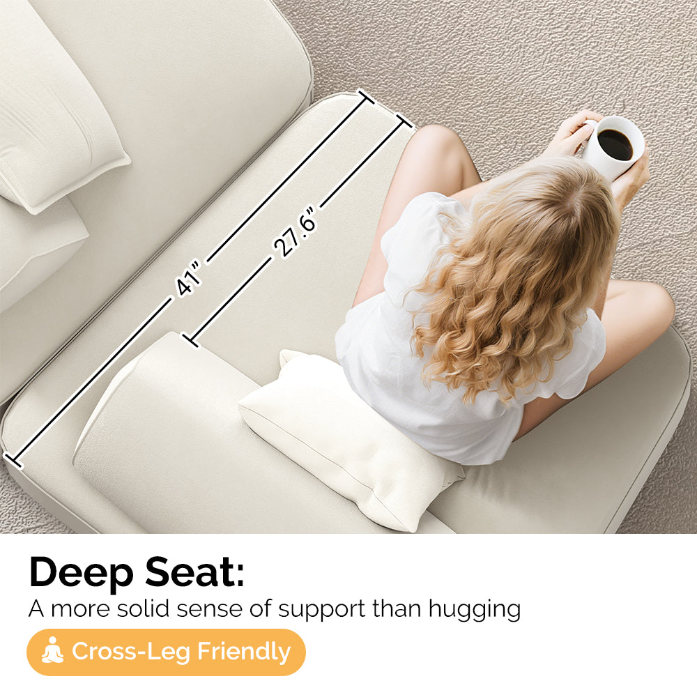 Modern Light Luxury Oversized Modular Sectional Sofa – DIY Chenille Couch with Removable Backrests & Soft Pillows (Beige/Dark Grey)