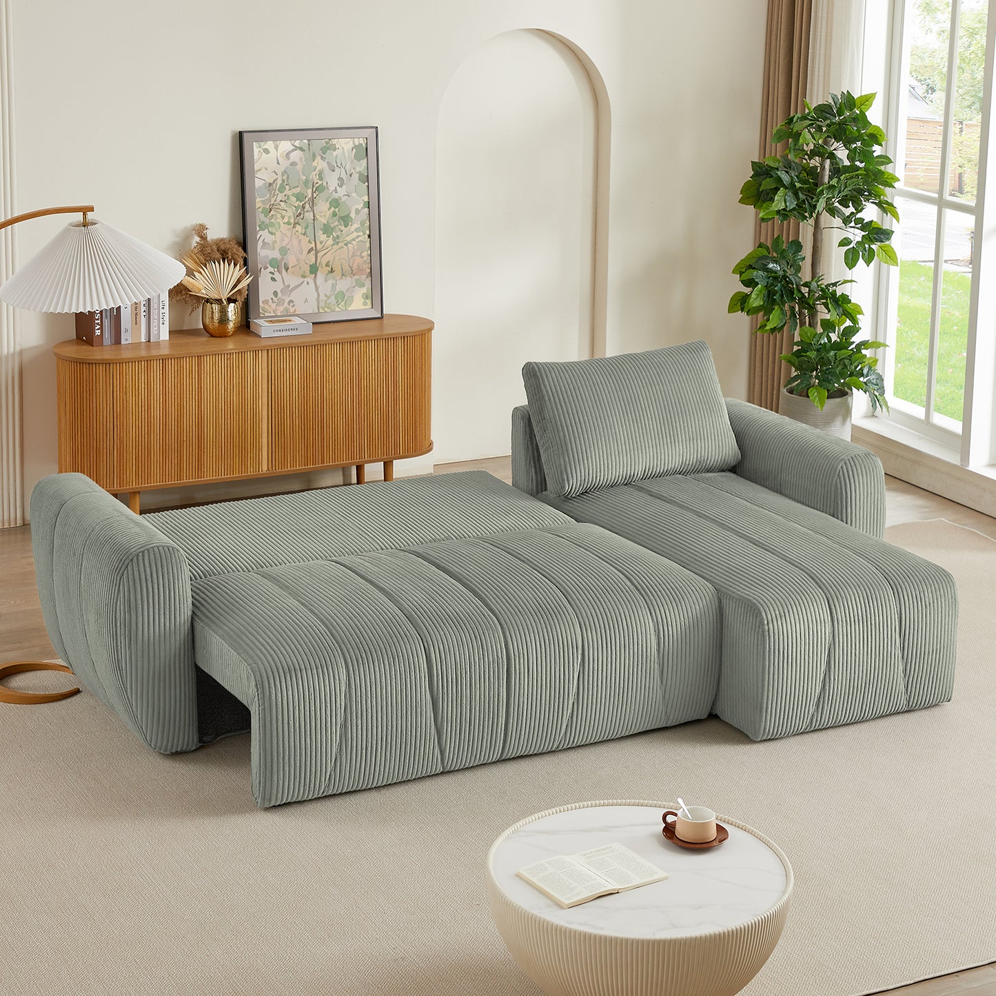Sectional Sofa Couch, Modern Fabric 3 Seater L-Shaped Couch for Living Room, Apartment