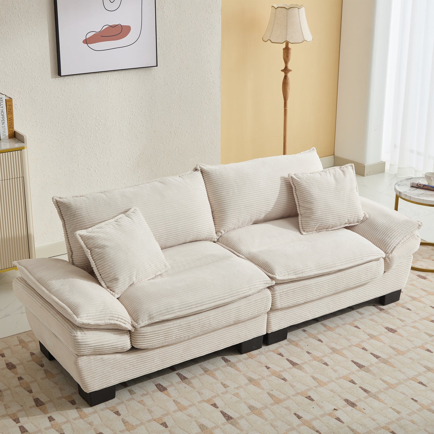Corduroy Sofa Sleeper Loveseat - Comfy, Deep Seat 5 Colors