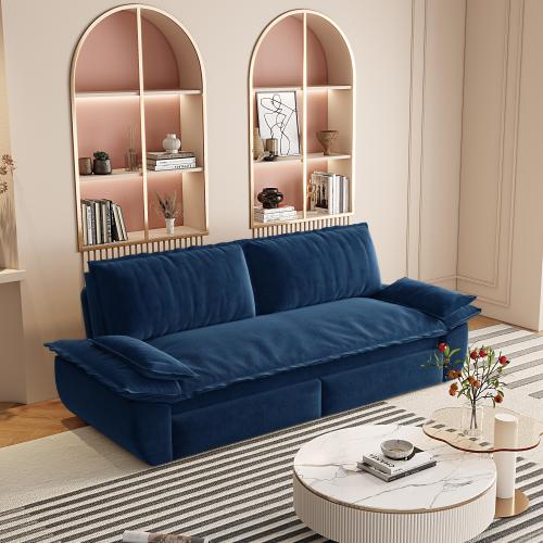 Queen Pull Out Sofa Bed,3-in-1 Convertible Sleeper Sofa,Multi-Functional Velvet Loveseat Bed