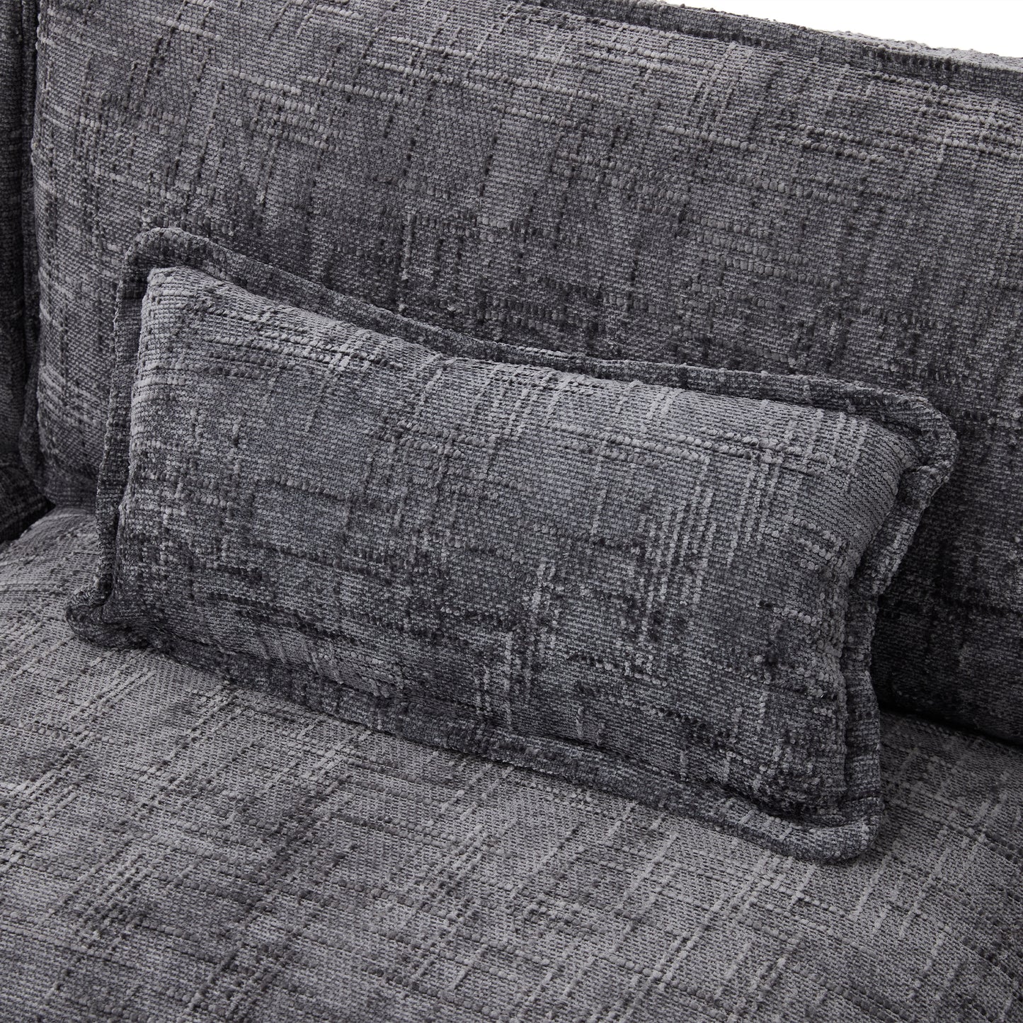 Modern Chenille L Shaped Couch, Comfy Boucle Modular Sofa Sleeper with Movable Storage Ottoman, Phone Holder, USB Charging Port