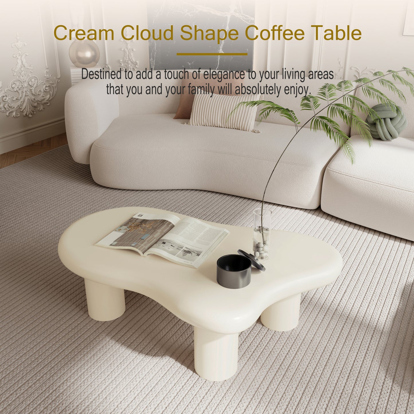 40 Inch Cloud Shaped Coffee Table