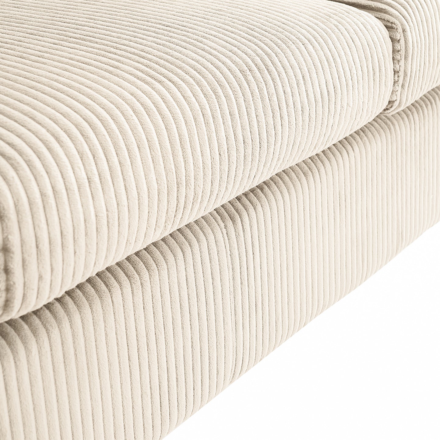Padded Corduroy L-Shaped Sofa for Living Rooms, Apartment