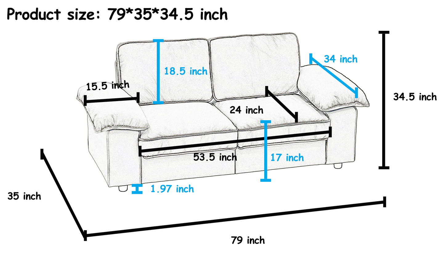 Brown Faux Leather Storage Sofa, 2-Seater Couch with Hidden Compartment for Small Spaces
