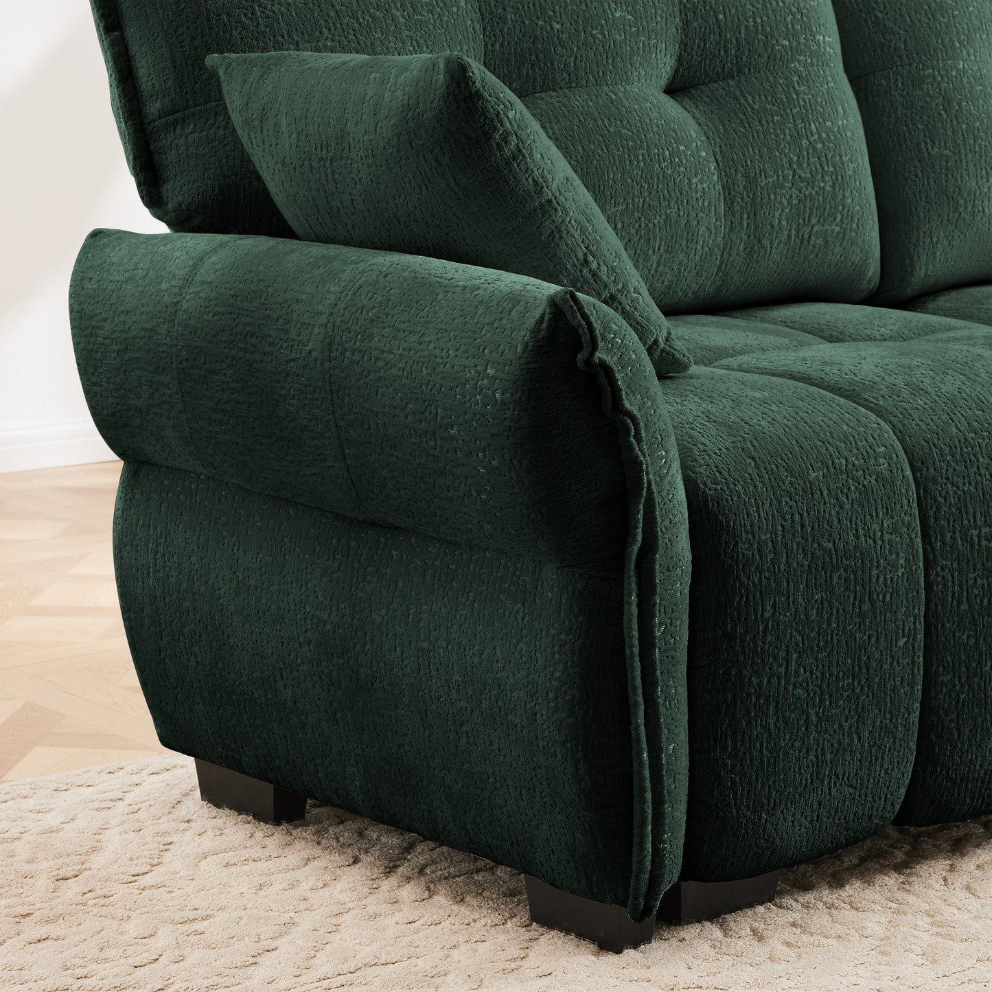 Ergonomic Single Seater-Two-Seater Sofa With High-Resilience Support Cushions And Throw Pillows