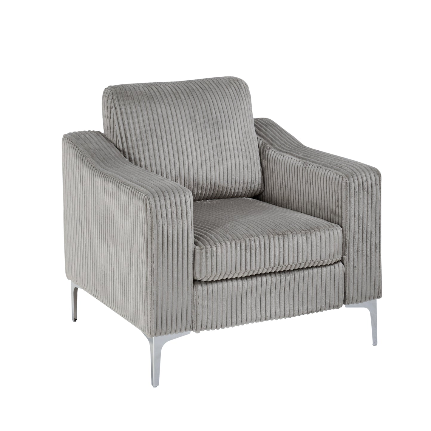 Lounge Sofa with Armrests & Modular Sectional Two-Seater Sofa | Soft Corduroy, Pocket Spring + Sinuous Spring, Easy Assembly – Beige/Gray