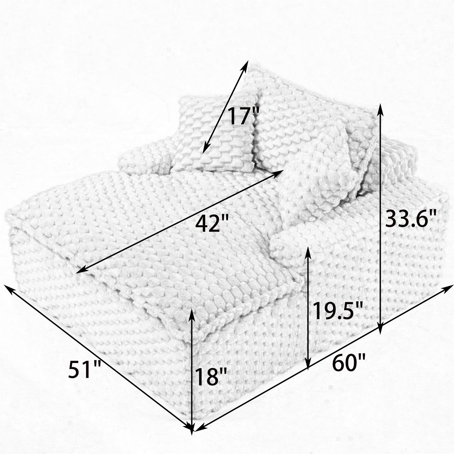 Comfort - bearing Sofa: Two Pillows and One Backrest