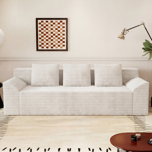 3 Setaser Sofa,Corduroy Fabric,Deep Seat Couches,Comfy Loveseat Sofa,No Assembly,1pcs for Living room, Bedroom