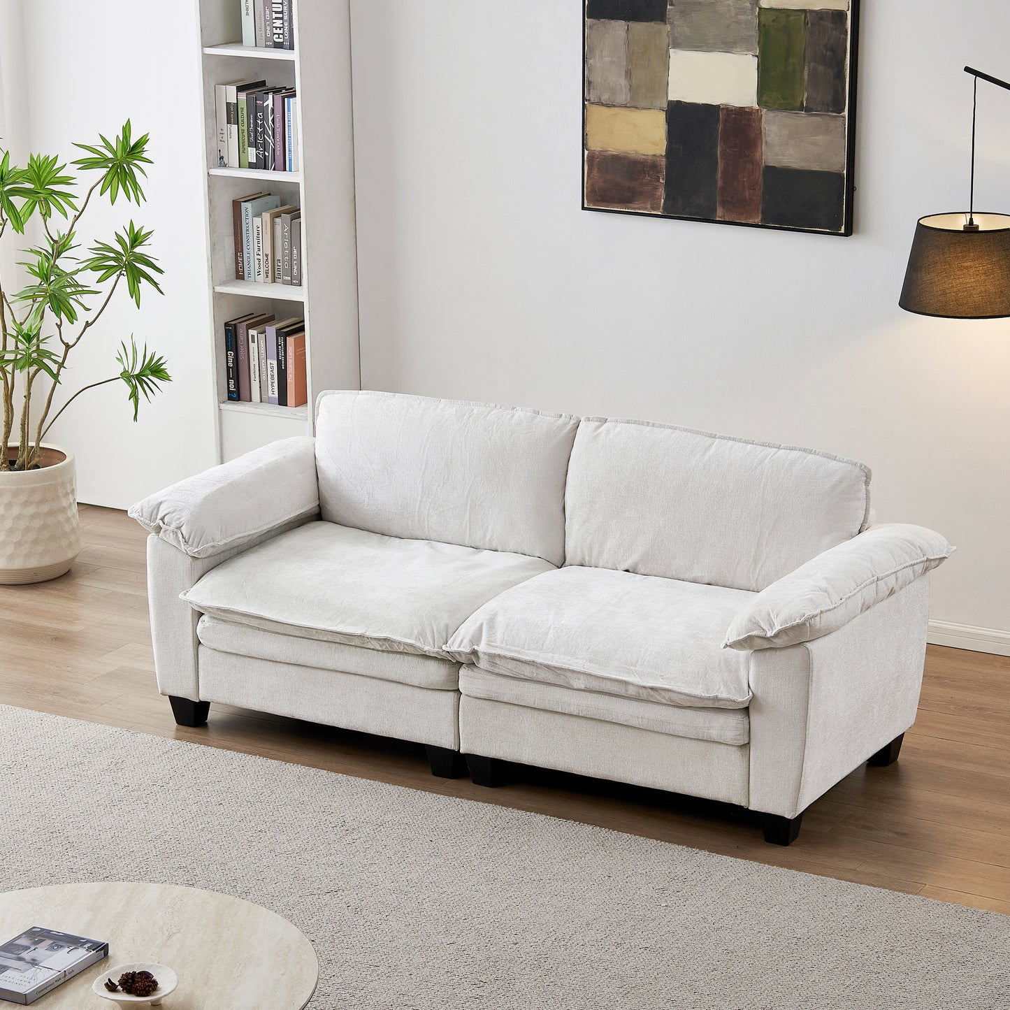 Loveseat / L-Shape Luxury Couch | Soft Chenille Upholstered Sofa with Ottoman – Modular Sectional, Removable Washable Covers