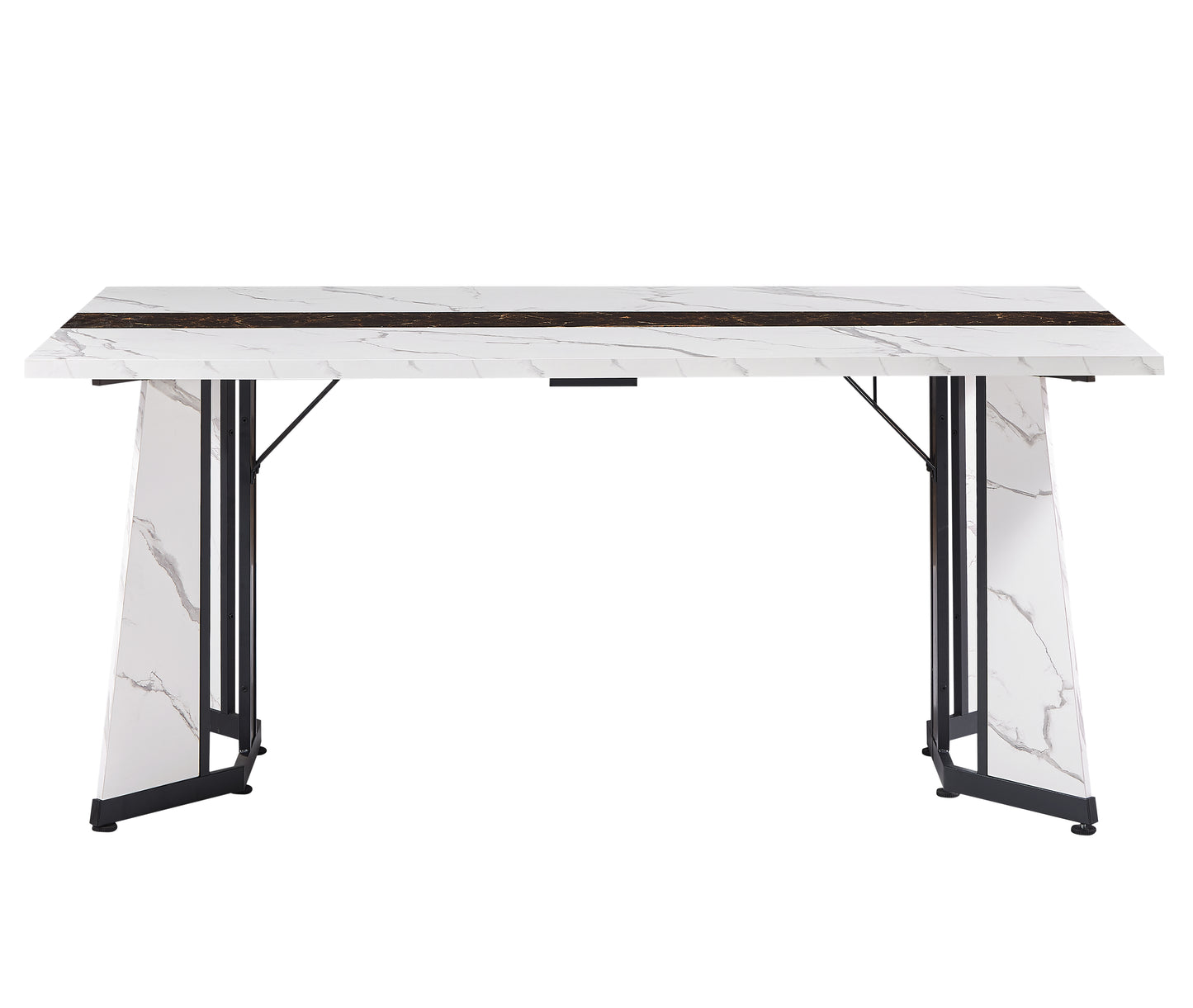 70.9" Rectangular Marble - Grain Dining Table: Waterproof, Seats 8, Adjustable Legs for Living Room (Table Only)