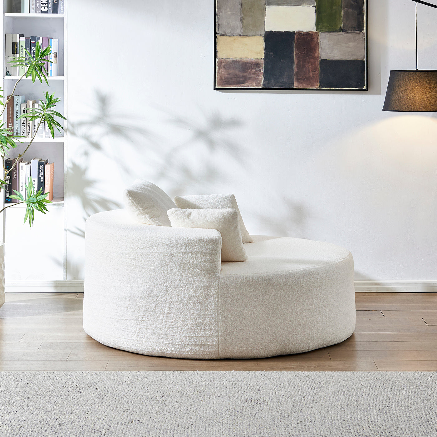 Teddy Plush Sponge Single Sofa | No Assembly Required – Fluffy Modern Sleeper Chair for Living Room, Bedroom, Lounge, Projection Room