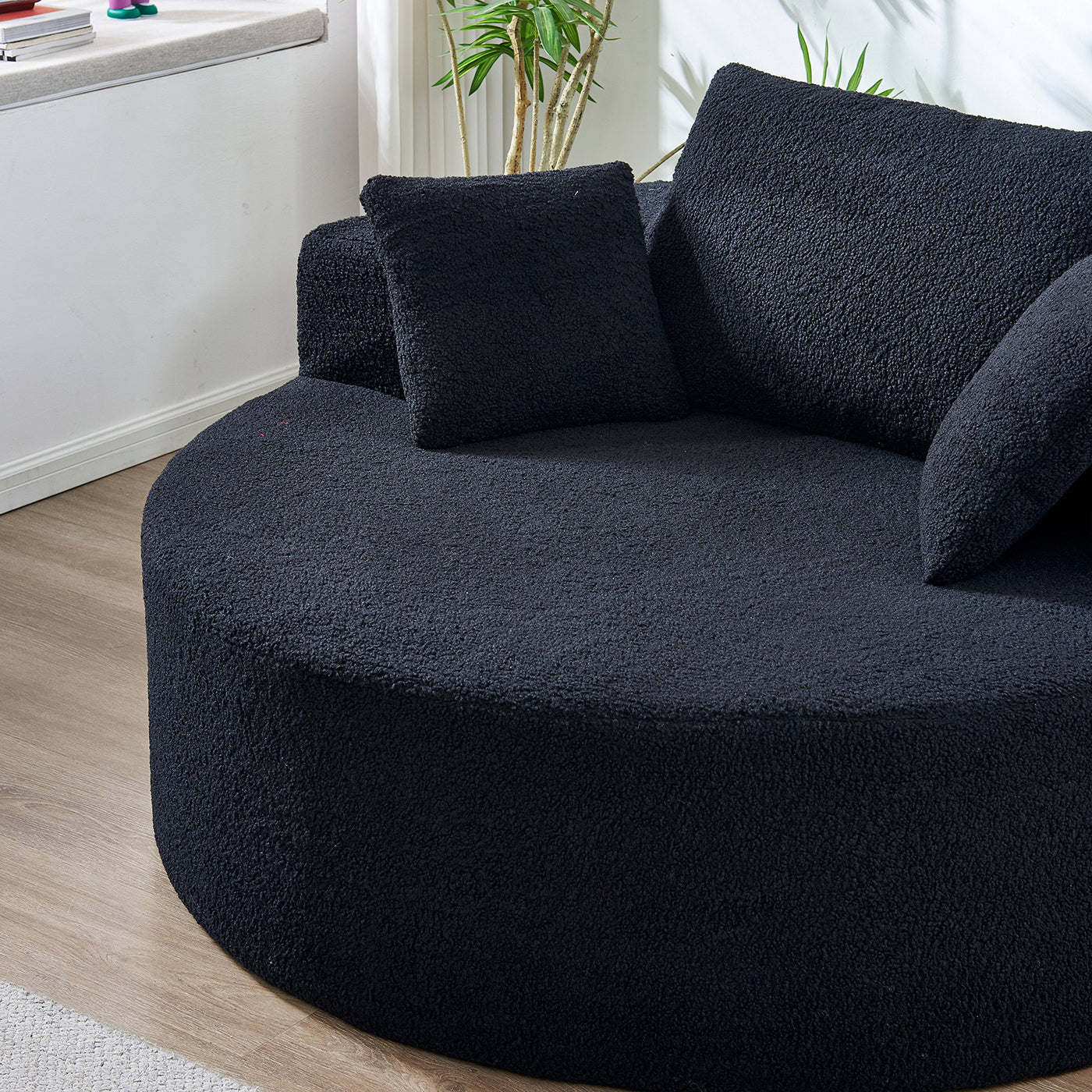 Teddy Plush Sponge Single Sofa | No Assembly Required – Fluffy Modern Sleeper Chair for Living Room, Bedroom, Lounge, Projection Room