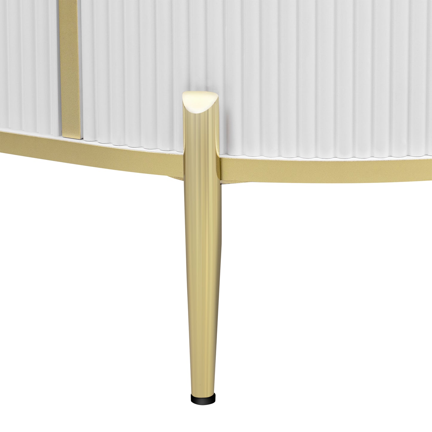 Modern Luxury Living Room Coffee Table: Oval Fluted, Marble - Patterned Top