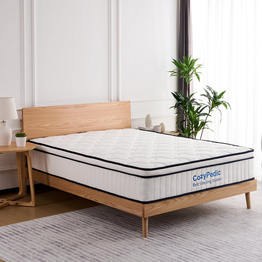 Medium Firm Mattress, Memory Foam with Pocket Springs for Back Pain Relief & Pressure Relief, Cooling Antibacterial Cover, CertiPUR-US Certified