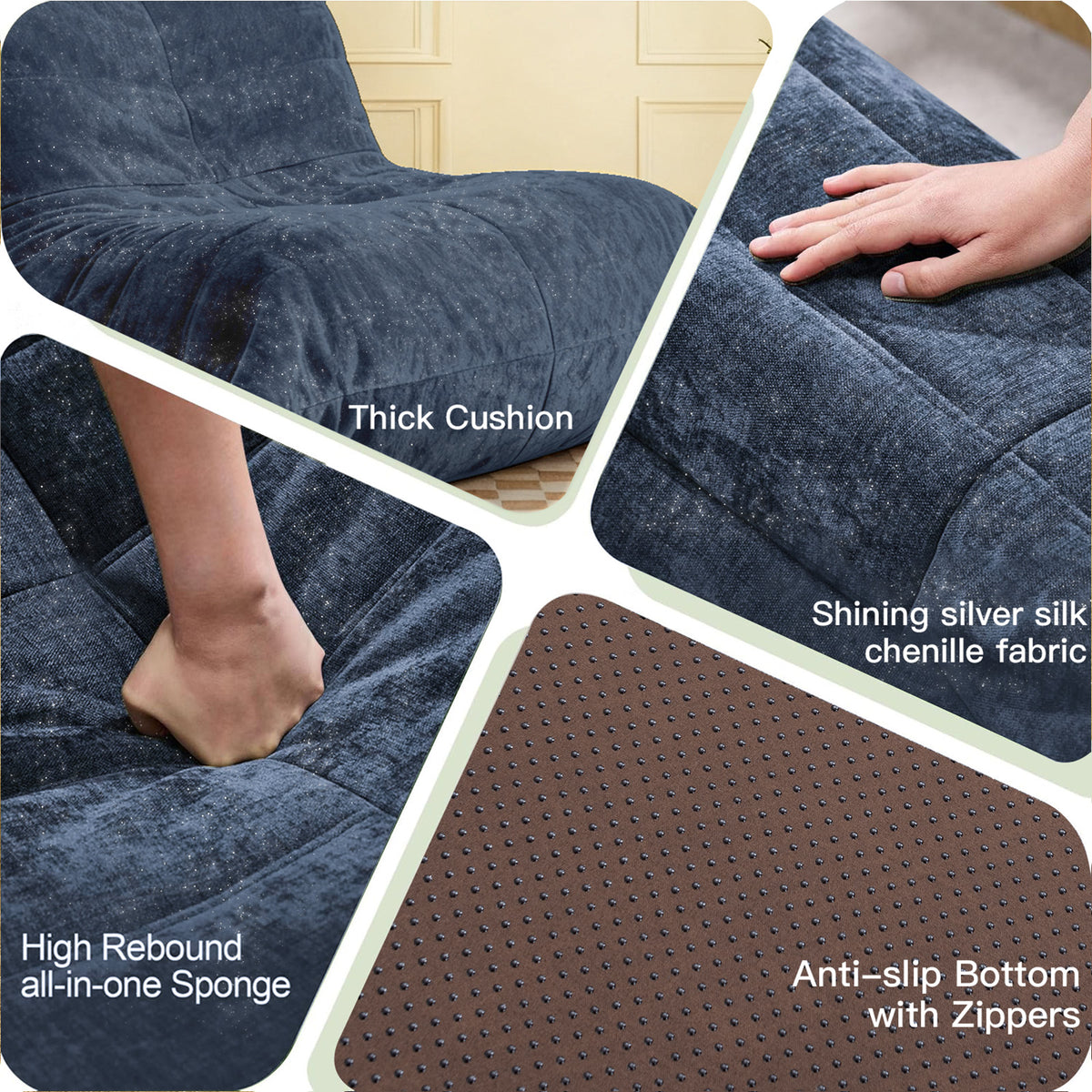 Ergonomic Bean Bag Chair with 5-Way Body Support  Togo Sofa