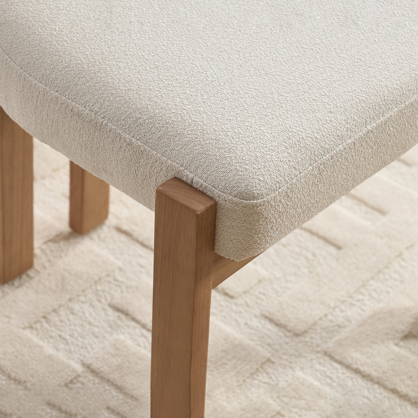 Set of 2 Wooden Dining Chairs: Modern Fabric Upholstered for Kitchen & Dining Room