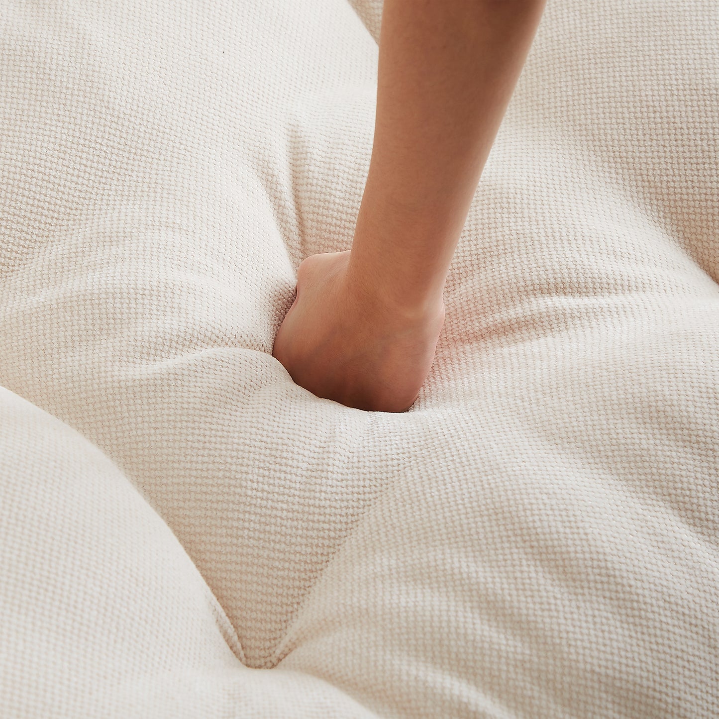 Chenille Modern Comfort Deep Seat Sofa, Upholstered Fluffy Cloud Sofa