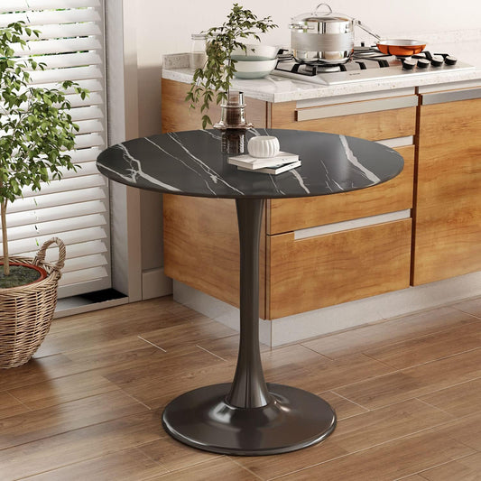 Round Coffee  Table, Modern Dining Table, MDF Top and Steel Base Tulip Round Kitchen Table
