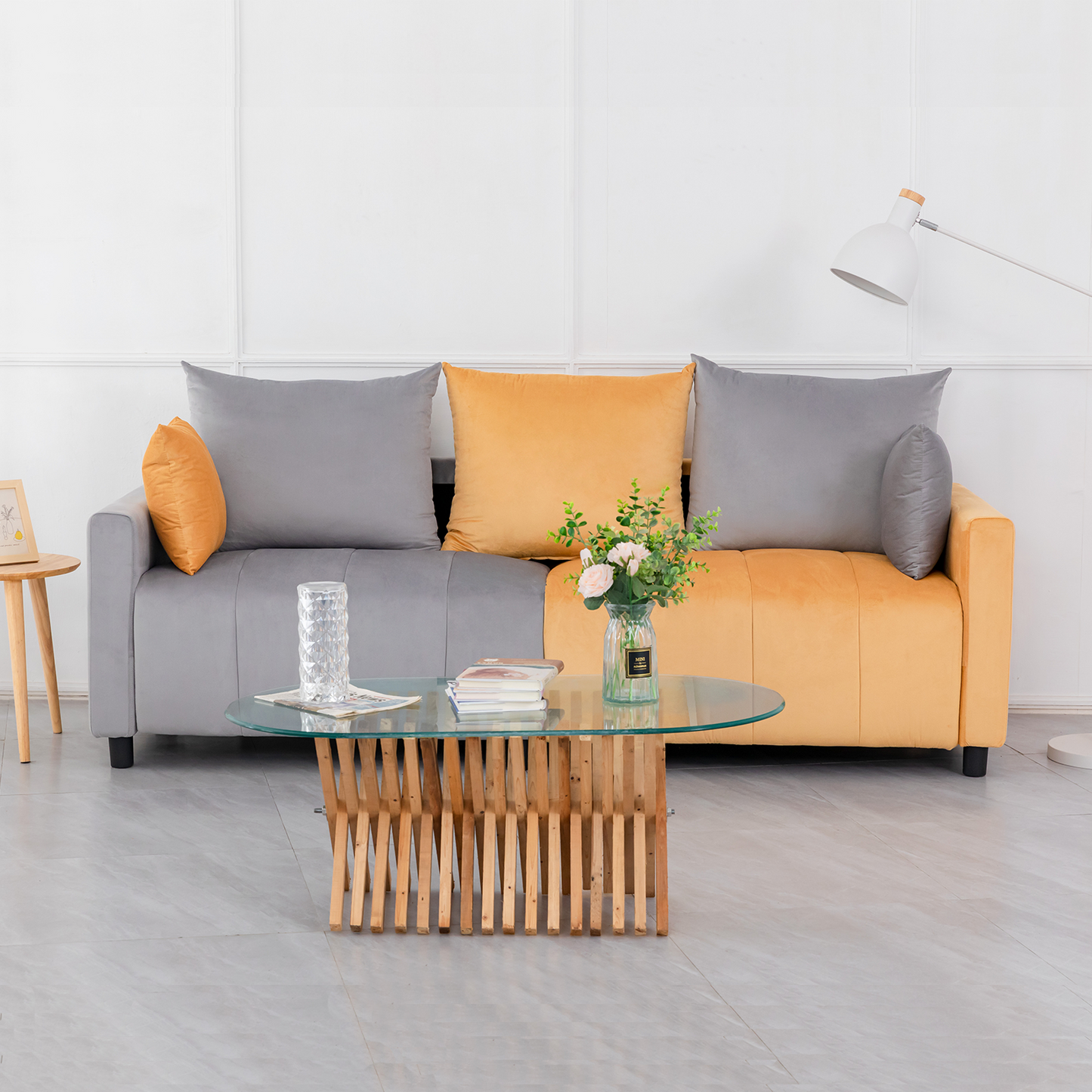 Velvet Modern 2-Seater Sofa