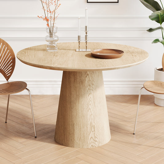 43 - Inch Wooden Circular Dining Table: Modern Minimalist Design