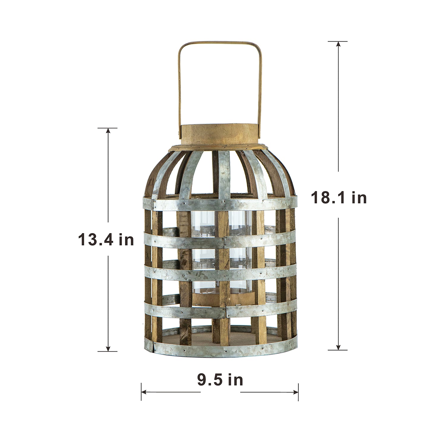 Decorative Wooden Lantern with Handle - For Indoor, Outdoor, Home, Garden & Wedding