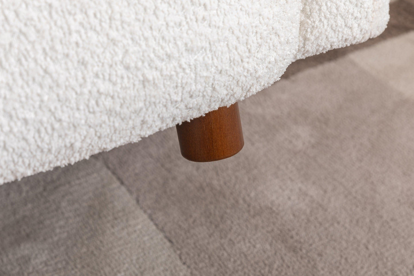 3 - Seater Luxury Modern Cloud Couch: White Boucle for Living Room, Apartment & Office