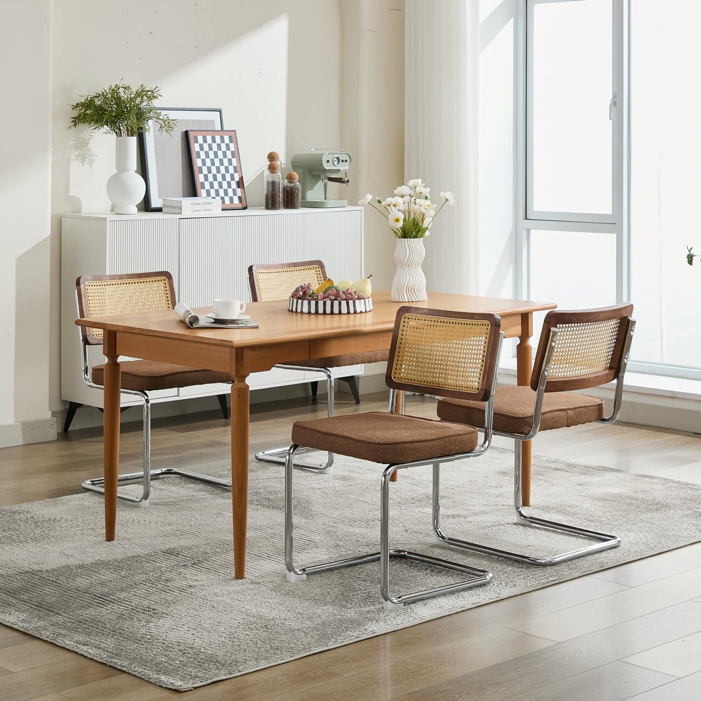 Mid Century Modern Dining Chairs Set of 2 Velvet 3 Colors