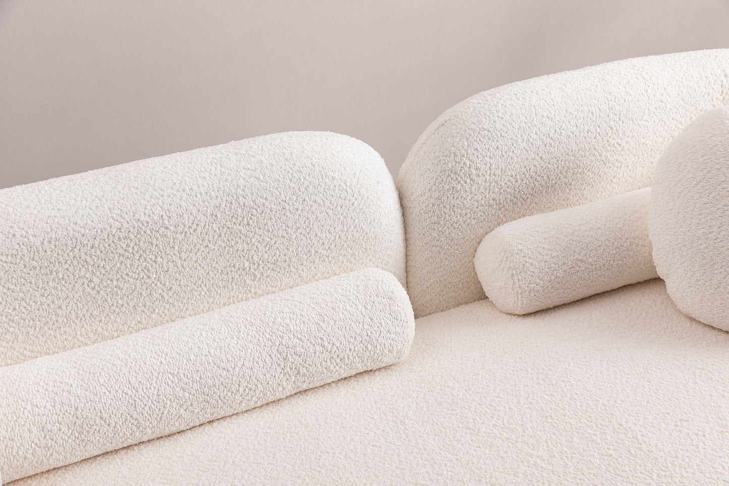 3 - Seater Luxury Modern Cloud Couch: White Boucle for Living Room, Apartment & Office