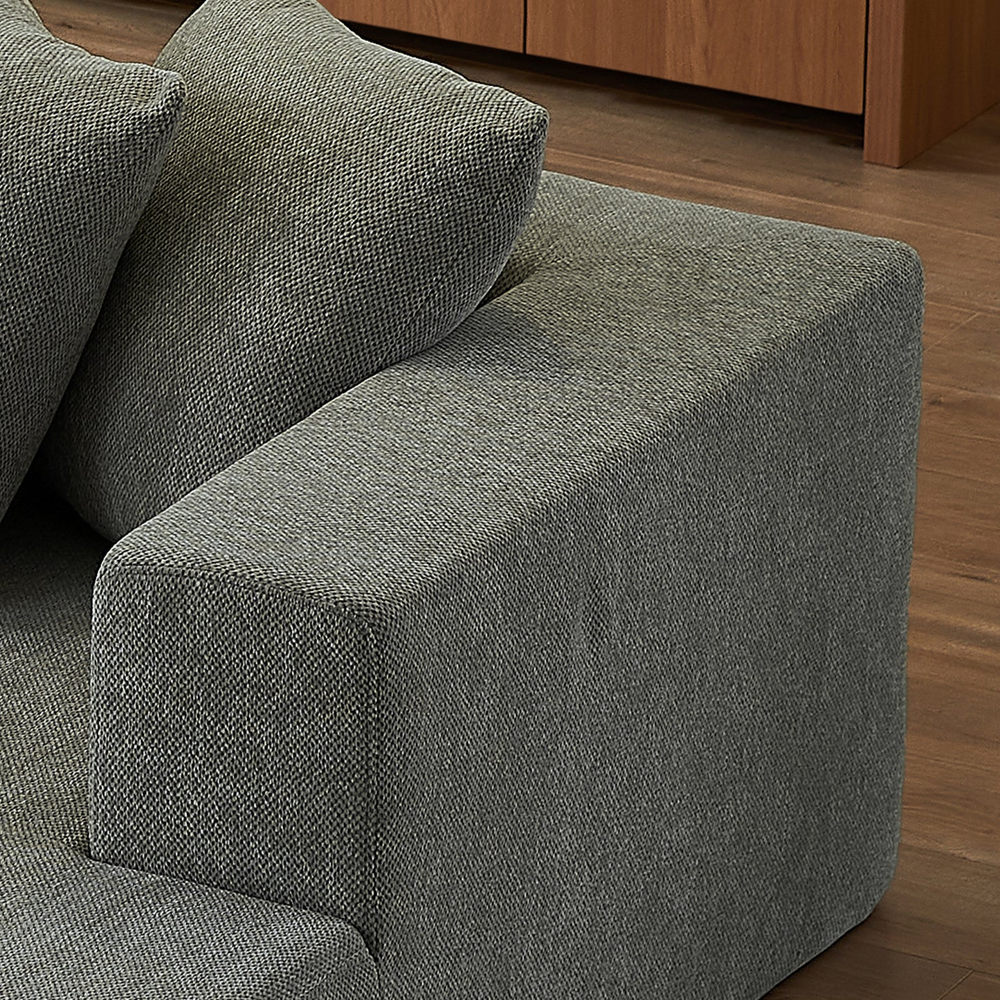 Sectional Sofa– Modern Upholstered Chaise with Plush Seating, Fixed Cushions, and Versatile