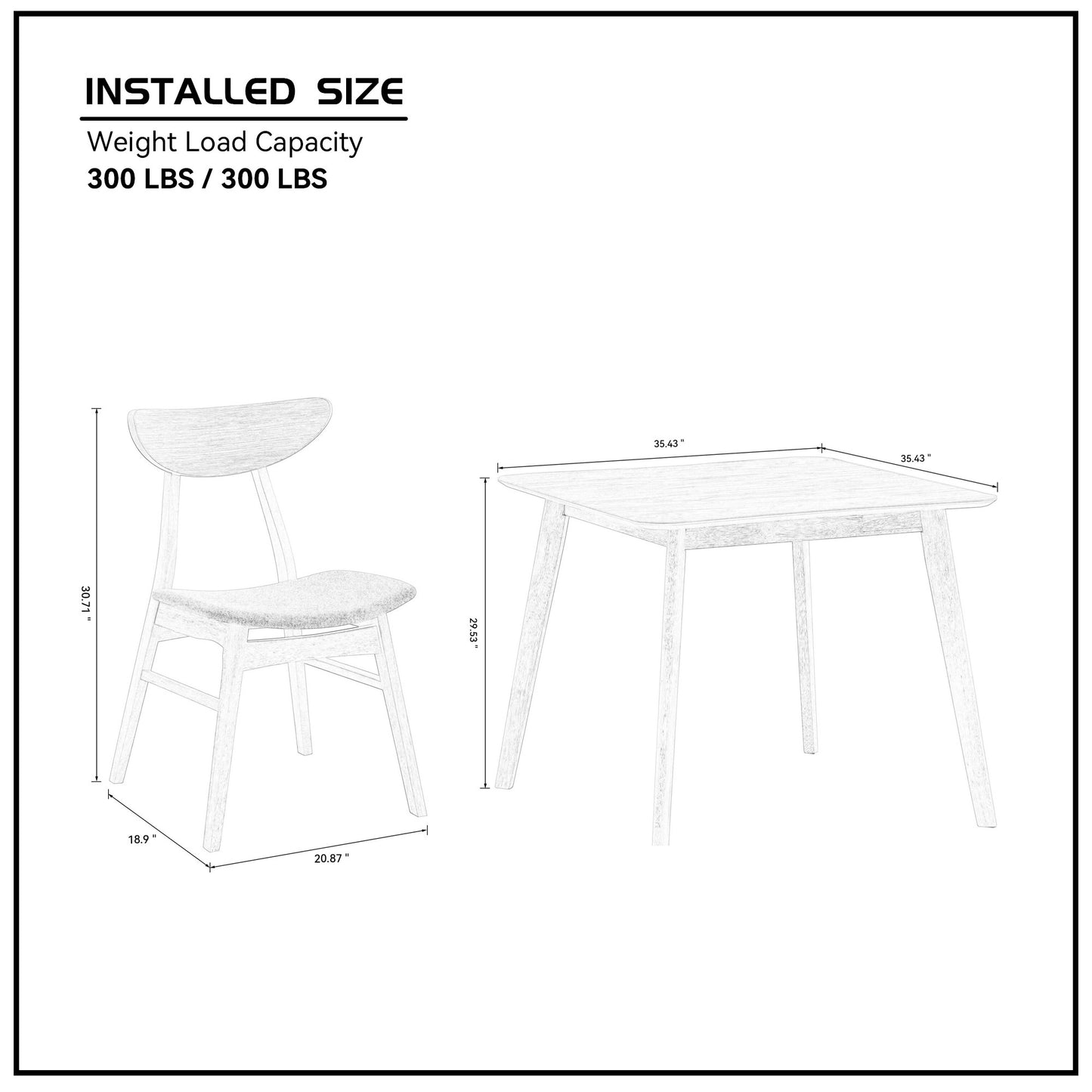 Wooden Kitchen Dining Set - Square, Upholstered Chair 3 Color-1 Table with 4 Chairs