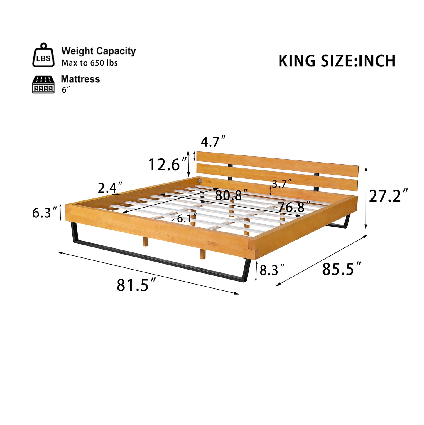 PINE WOOD BED FRAME Queensize And Kingsize