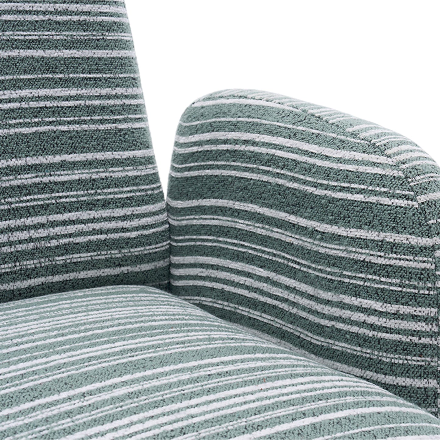 Swivel Leisure Chair | Fabric Striped Armrest Swivel Chair with Sand-Rimmed Fabric Metal Bracket – Boucle