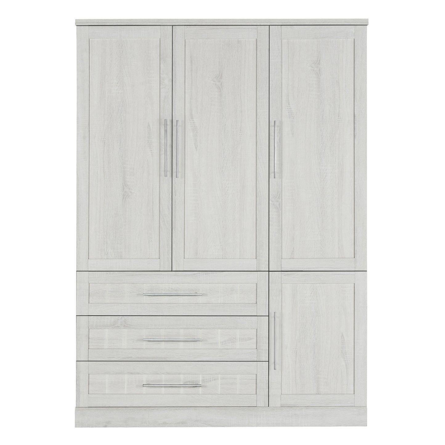 4 - Door Wardrobe Armoire Closet: 3 Drawers for Ample Storage