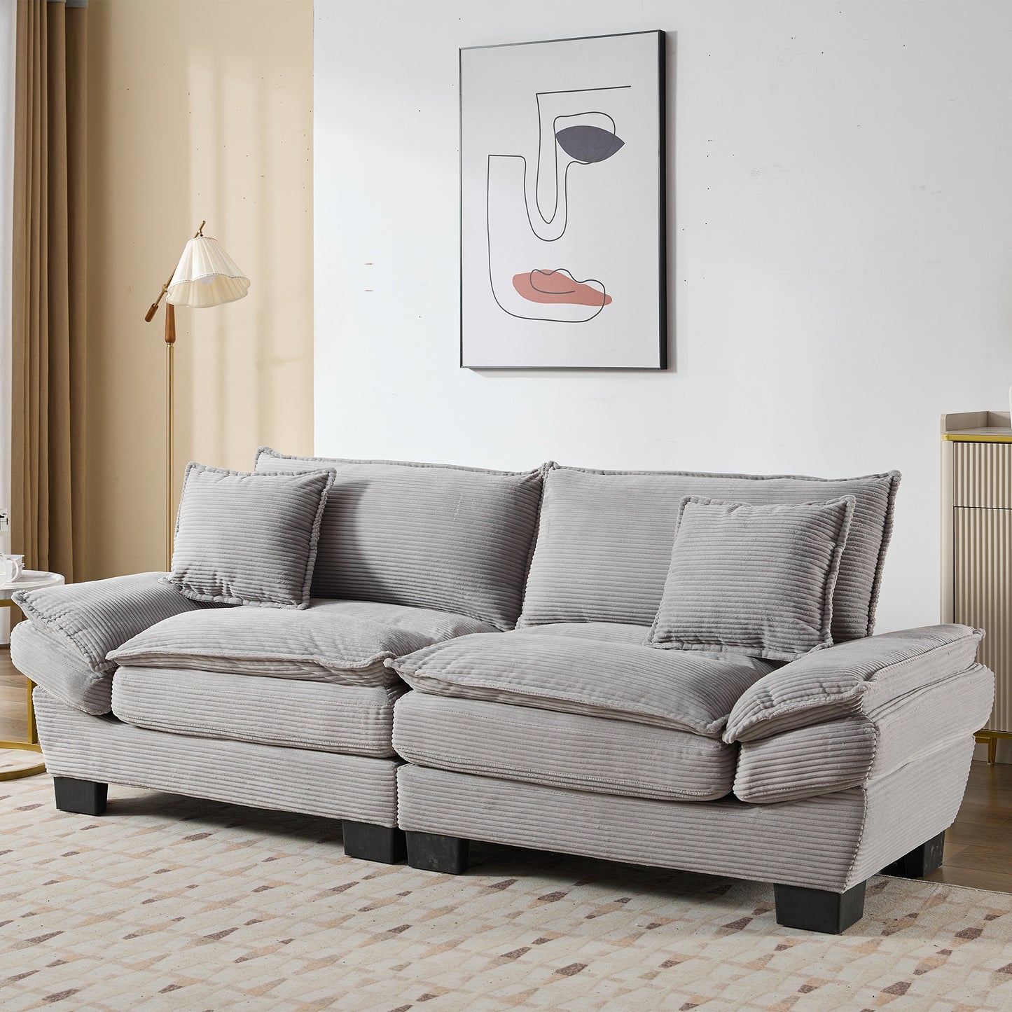 Corduroy Sofa Sleeper Loveseat - Comfy, Deep Seat 5 Colors