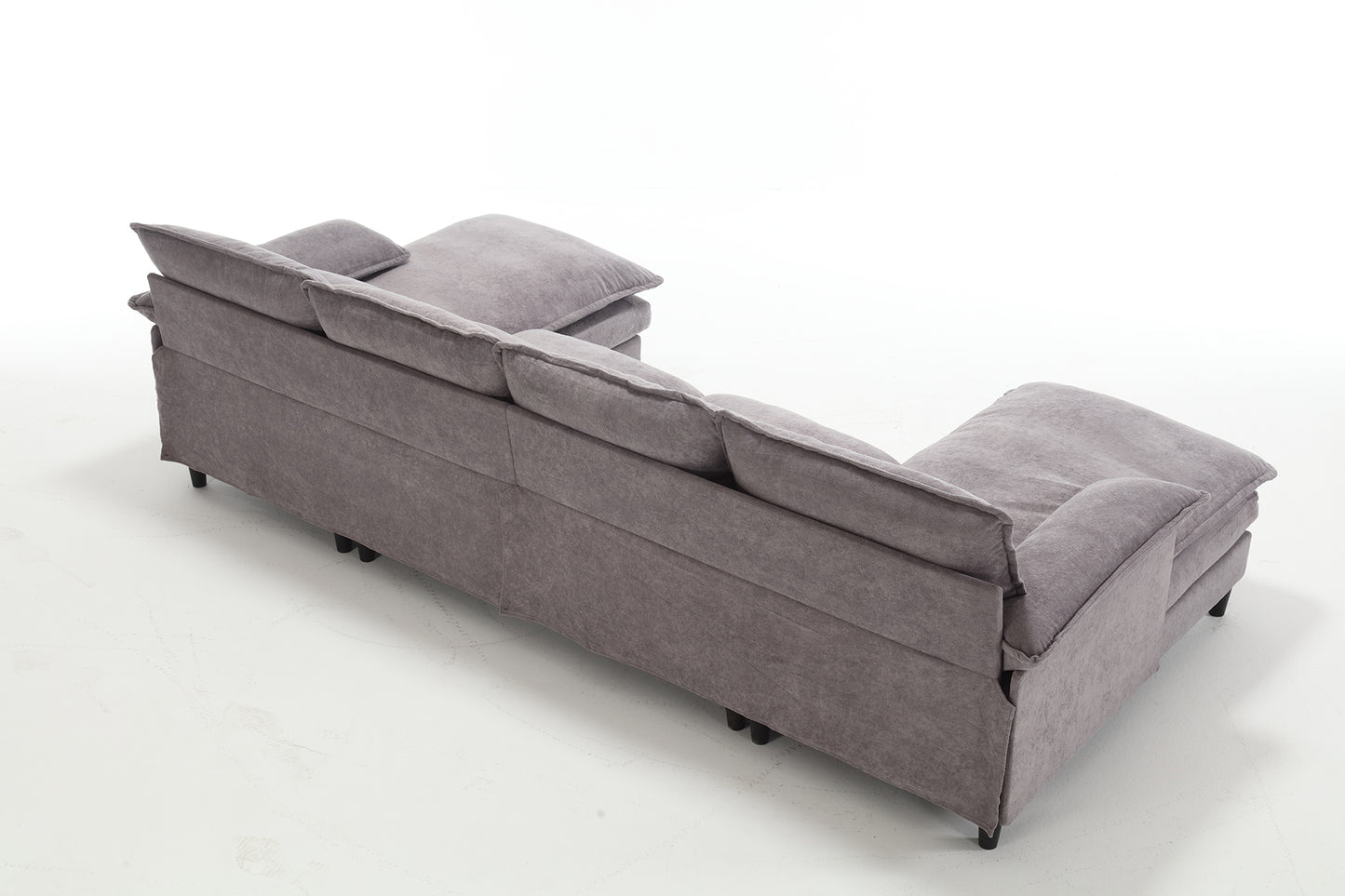 U Shaped Modular Sectional Sofa Couch with 4pcs waist pillows And  Chaise Lounge