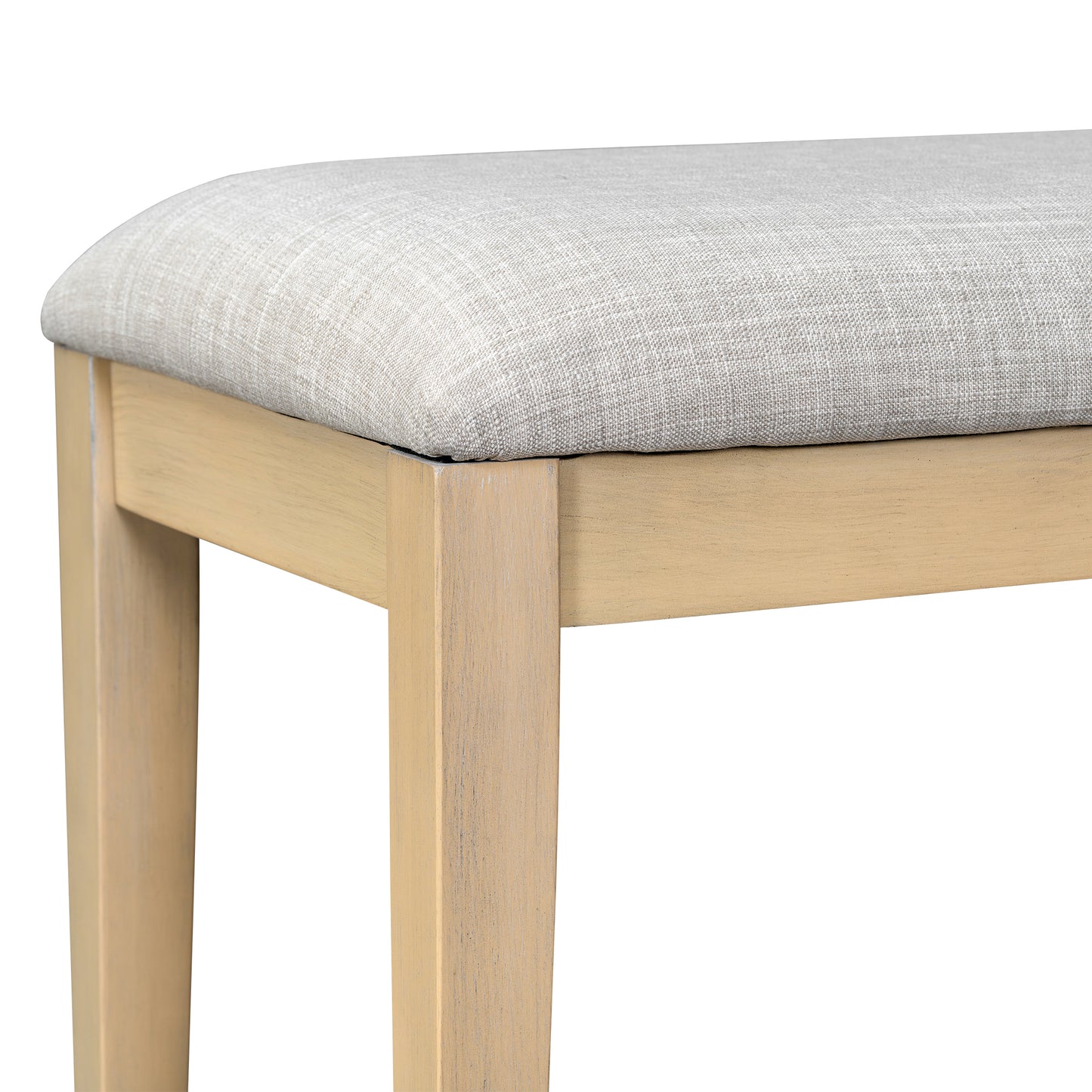 Extendable Wood Dining Table Set for 6, Kitchen Table Set with Bench and 4 Upholstered Chairs