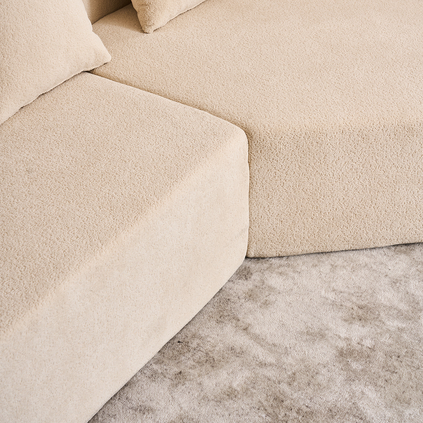 Deep Seat Modern Sofa with Chenille Fabric 129" Memory Foam Couch, No Installation