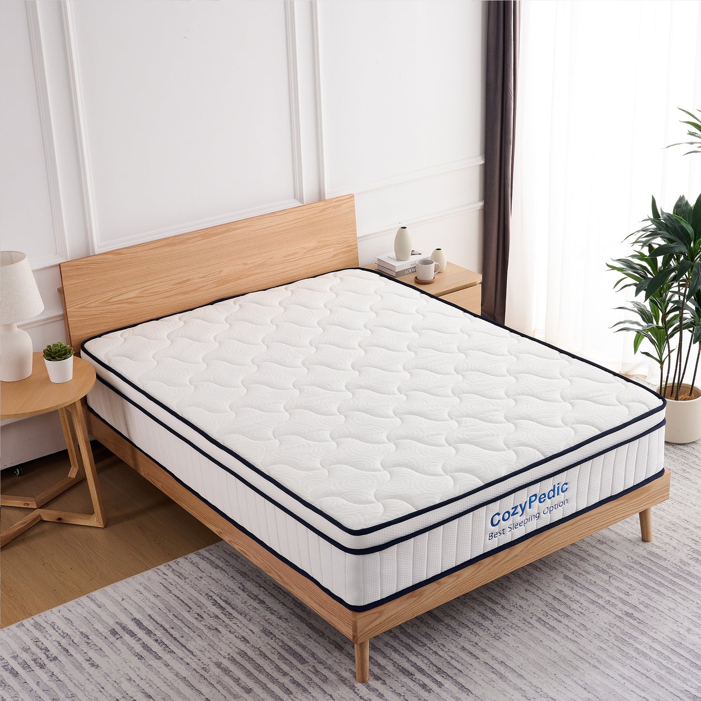 Medium Firm Mattress, Memory Foam with Pocket Springs for Back Pain Relief & Pressure Relief, Cooling Antibacterial Cover, CertiPUR-US Certified